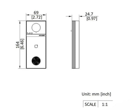 Hikvision Hikvision DS-KV6114-WBE1, Video doorbell 4MP, WiFi/PoE, Micro SD slot, 150gr viewing angle