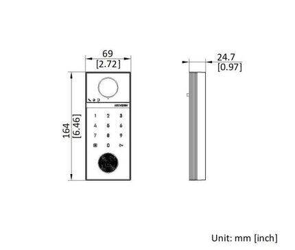 Hikvision Hikvision DS-KV6124-WBE1, Video doorbell 4MP, WiFi/PoE, Micro SD slot, 150gr (numeric keypad)