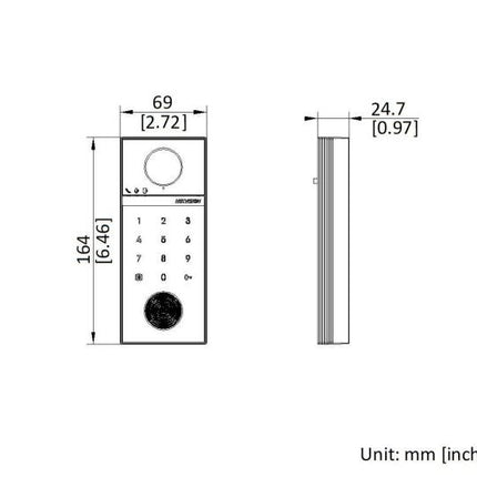 Hikvision Hikvision DS-KV6124-WBE1, Video-Türklingel 4MP, WiFi/PoE, Micro SD Steckplatz, 150gr (Zifferntastatur)