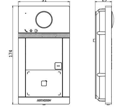 Hikvision Hikvision DS-KV8113-WME1 Unterputz 1 Ruftaste IR-Beleuchtung PoE 12v