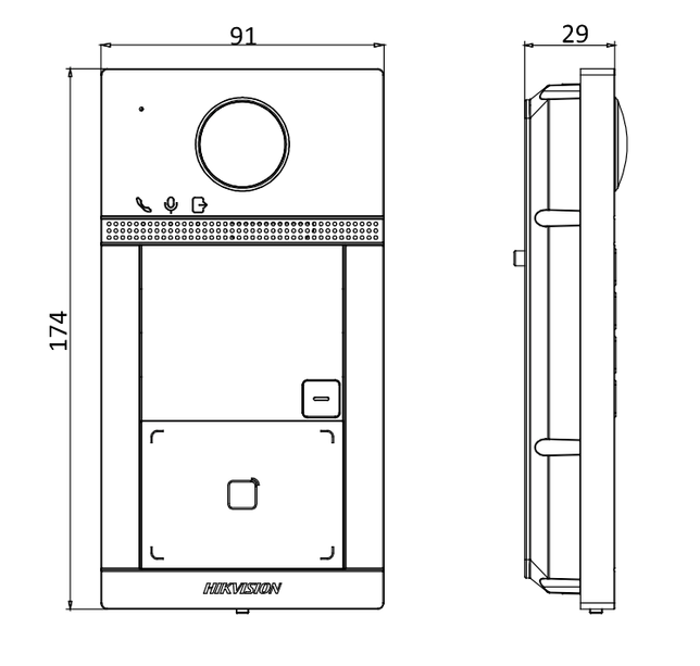 Hikvision Hikvision DS-KV8213-WME1 Unterputz 2 Klingeldrücker IR-Beleuchtung PoE 12v