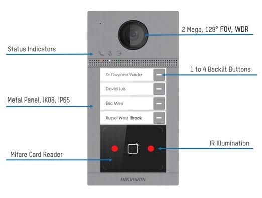 Alarm SystemExpert.de Alarm SystemExpert.de DS-KV8213-WME1 BUILD 2 Button Full HD PoE