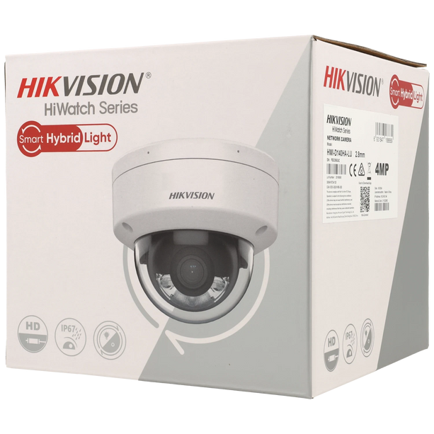Hikvision HWI-D140HA-LUC, 4Mp 2.8mm, Smart Hybrid Light, PoE, double microphone intégré
