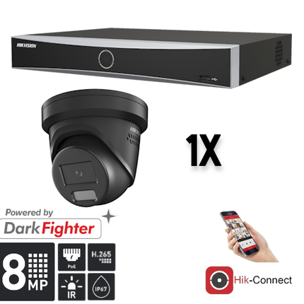 Hikvision Hikvision Set 1x Turret 8MP + Recorder & Bekabeling
