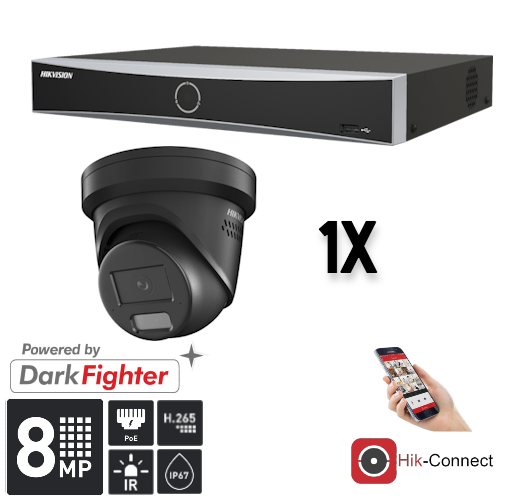 Hikvision Hikvision Set 1x Turret 8MP + Recorder & Bekabeling