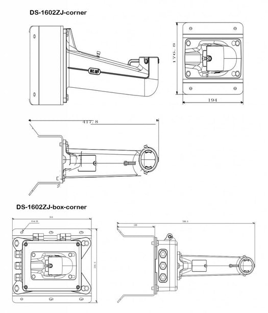 Hikvision Hoeksteun DS-1602ZJ Corner