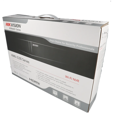 Hikvision HWN-2108MH-W, 8 Kanaals WiFi NVR, Zonder PoE, Max 4MP camera's