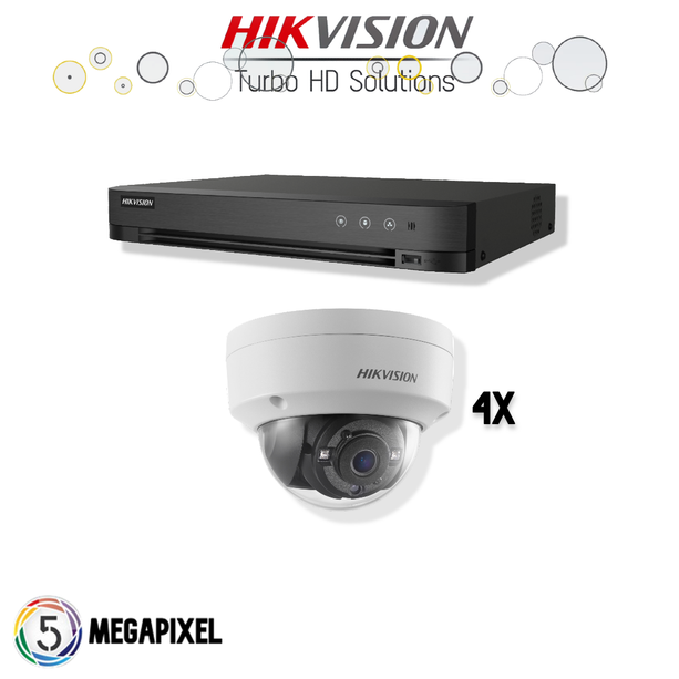 Hikvision Turbo HD Set | 4x Dome | 5 Megapixel |