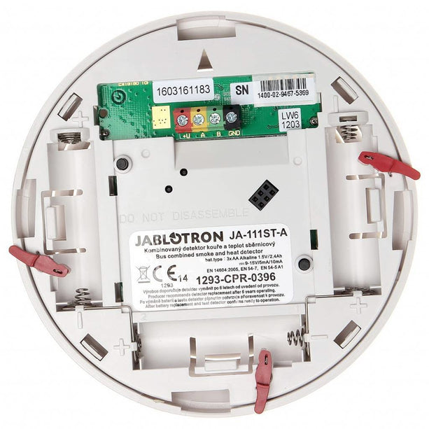 Jablotron JA-111ST-A BUS gecombineerde rook- en hitte detector met brand en inbraaksirene
