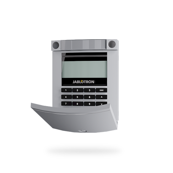 Jablotron JA-114E-GR, BUS codebedienpaneel met LCD, toetsenbord en RFID grijs