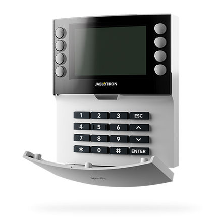 Jablotron Jablotron JA-115E-WH, kabelgebundenes Bedienfeld mit Tastatur, LCD und RFID-Leser