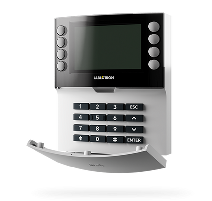 Jablotron Jablotron JA-115E-WH, kabelgebundenes Bedienfeld mit Tastatur, LCD und RFID-Leser