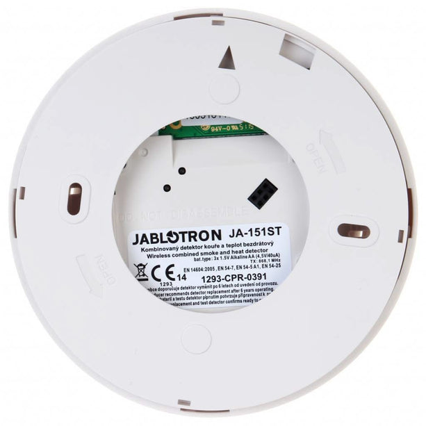 Jablotron Jablotron JA-151ST-A Draadloze rook- en hittedetector met dubbele sirenefunctie (inbraak en brandalarm)