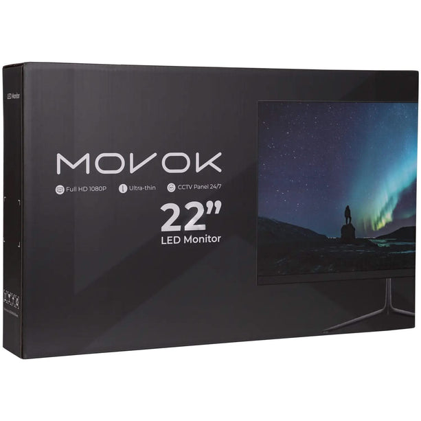 Movok Movok Full HD LED-Monitor 22-Zoll mit 2 Lautsprechern
