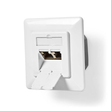 Nedis Nedis Netzwerk Wall Box eingebaut, 2 Ports CAT6 Weiß