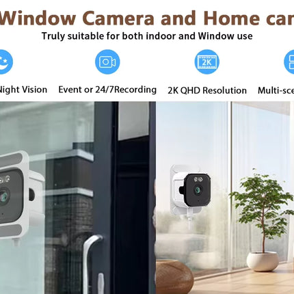 Nedis Nedis Raamcamera Dual WiFi, Micro SD, Starlight, 4Mp resolutie