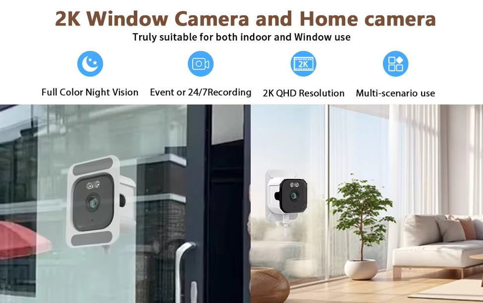 Nedis Nedis Fensterkamera Dual WiFi, Micro SD, Starlight, 4Mp Auflösung