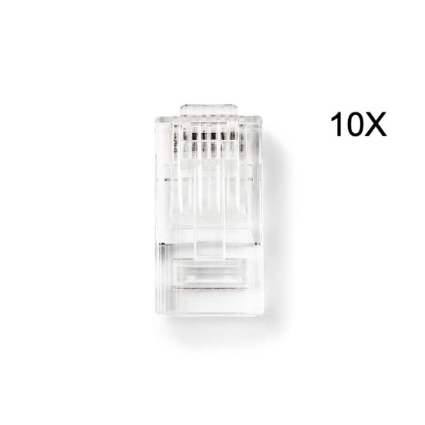 Nedis RJ45 Stecker CAT6, vergoldet 10 Stück, Massivleiter