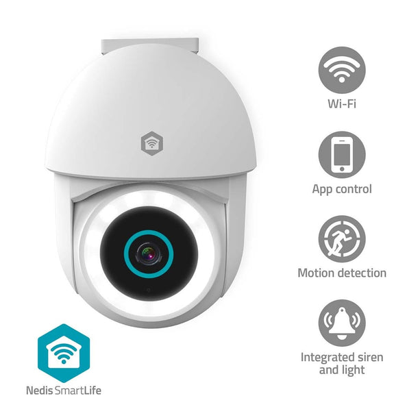 Nedis Nedis SmartLife PT steuerbare Außenkamera mit WiFi und Spotlight (Full Colour), feste Stromversorgung