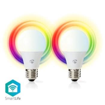 Nedis Nedis Wi-Fi smart LED-Glühbirnen | Vollfarbig und Warm-Weiß | E27 | 2-Pack