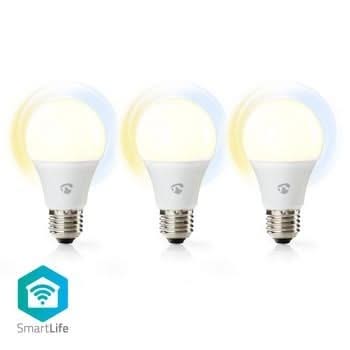 Nedis Nedis Wi-Fi smart LED-Glühbirnen | Warm- bis Kaltweiß | E27 | 3er-Pack