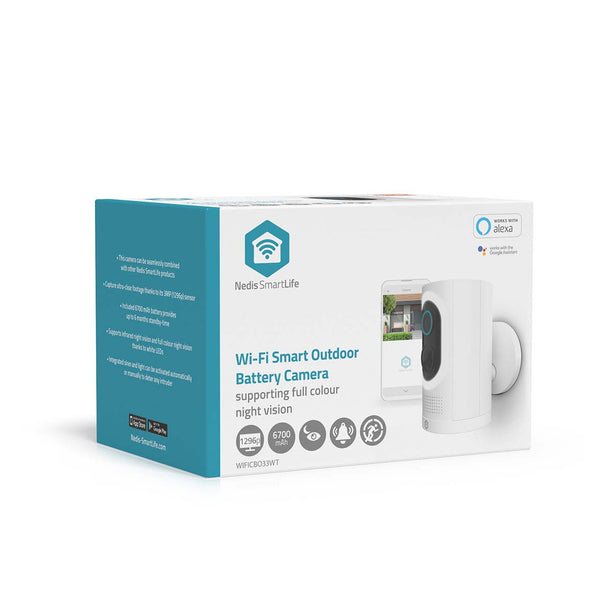 Nedis Nedis Wi-Fi Smartlife 3Mp IP-Kamera für den Außenbereich mit Bewegungssensor, Batterie, Hybridlicht