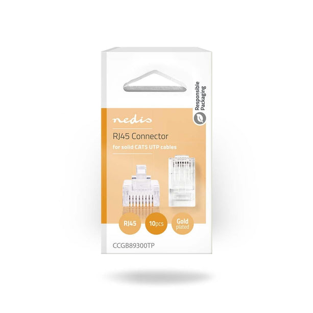 Nedis RJ45 Connector CAT5e , Verguld 10 Stuks, Solid Ader