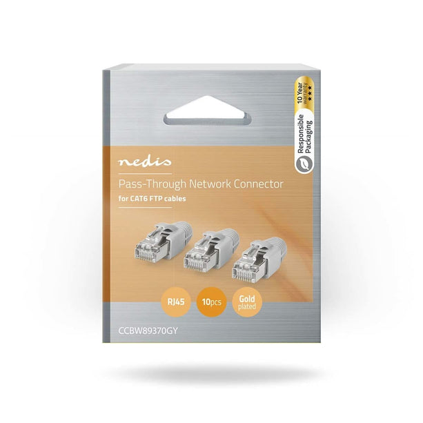 Nedis RJ45 Connector CAT6 FTP Pass Through Solid 10 stuks