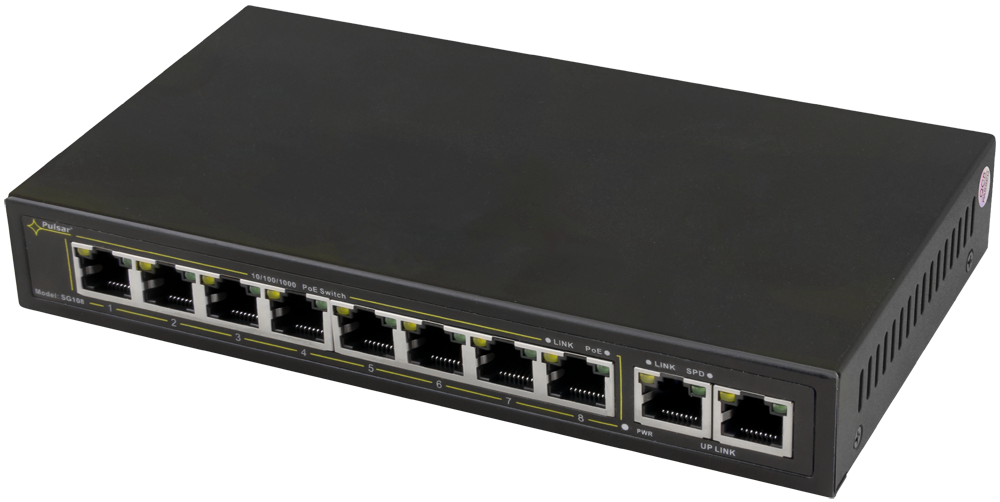 Pulsar Pulsar SG108WP 8xPoE+ 2x uplink Gigabit switch 120W pour armoire Pulsar