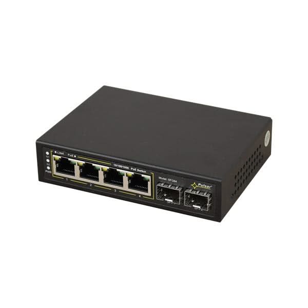 Pulsar SPG64WP 4xPoE+ 2x SFP Gigabit uplink switch 60W t.b.v Pulsar kast