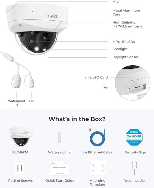 Reolink P437, Smart 4K PoE Camera met 5X Optical Zoom