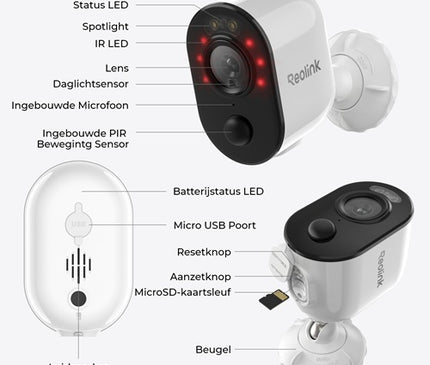 Reolink Reolink B310 Met zonnepaneel, draadloze 3MP batterijcamera