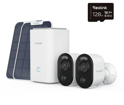 Reolink Reolink Home Hub1 avec 2x caméras Reolink B350 8MP et 2x panneau solaire, 1x carte Sd 128GB