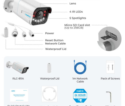 Reolink Reolink P430 Schwarz, 8Mp/4K smart Erkennung Spotlight 5x Zoom PoE 2 Weg Audio