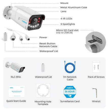 Reolink Reolink P430 Black, 8Mp/4K smart detection Spotlight 5x Zoom PoE 2 way audio