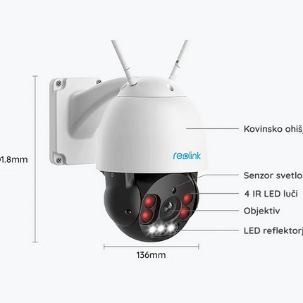 Reolink Reolink RLC-523WA Smart 5MP PTZ WiFi Kamera Spotlight