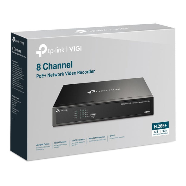 TP-Link VIGI NVR1008H-8MP - 8 Channel PoE+ NVR