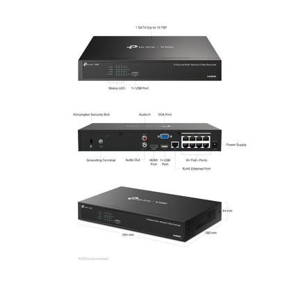 TP-Link VIGI NVR1008H-8P - 8 Channel PoE NVR